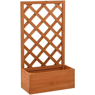 vidaXL Garten-Spalier mit Blumenkasten 50 x 25 x 90 cm Orange