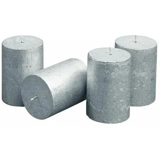Loberon Mirabeau Stumpenkerze 4 St. silber