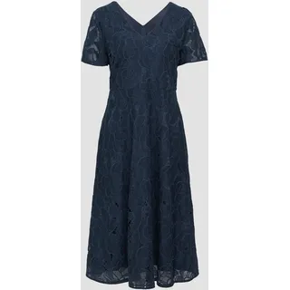 S.Oliver - Ausgestelltes Kleid mit floraler Spitze und Futter, Damen, blau, 38