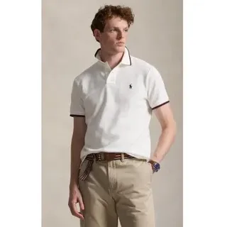 Polo Ralph Lauren für Herren. 710842621002 Polo Custom Slim Fit weiß (S), Lässig, Baumwolle, Kurzarm