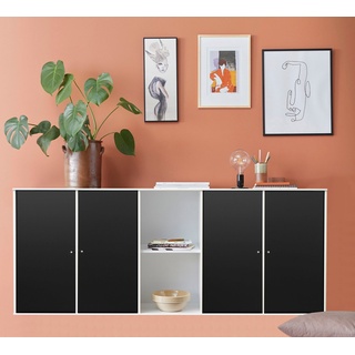 Hammel Furniture Sideboard Mistral Kubus, mit vier Türen, Wandmontage/stehend, Breite: 169,8 cm schwarz|weiß