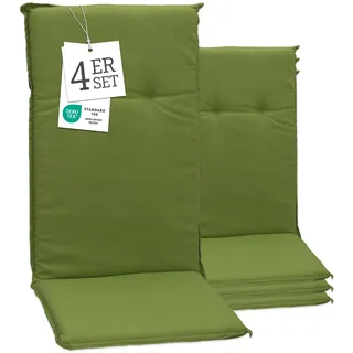 Beo Gartenstuhlauflagen Hochlehner 4er Set Barcelona | Made in EU nach Öko-Tex Standard | Hochlehner Auflagen waschbar | Atmungsaktive Stuhlauflagen Hochlehner mit Blumen in Hell-Blau