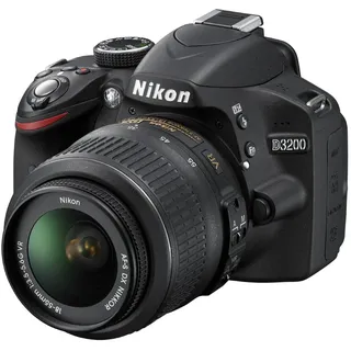 Nikon D3200 Digitale Spiegelreflexkamera (24 Megapixel, 7,4 cm (2,9 Zoll) Display, Live View, Full-HD) inkl. AF-S DX 18-55 VR schwarz