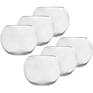 6 x Kugelvase aus Glas - Vase in Kugelform - Tischvase - Blumenvase - Windlicht aus Glas - Glaswindlicht - Windlichter Größe Ø 18 cm, Verpackungseinheit 6 x