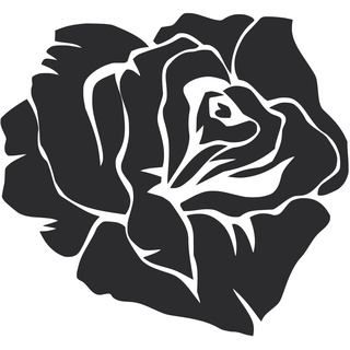 Wandtattoo Rosenblüte Wandaufkleber Rose - Schwarz, 60cm x 56cm