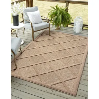 Myflair Möbel & Accessoires Teppich »Amara Lagerräumung«, rechteckig, 8 mm Höhe, Uni Farben, Hoch-Tief Effekt, Outdoor geeignet, Balkon, Terrasse