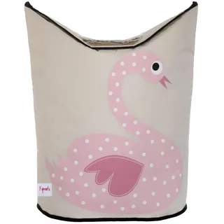 3 Sprouts - Wäschekorb Kinderzimmer - Wäschesack Kinder, Kinder Wäschekorb mit Tiermotiv - Wäschekorb Babyzimmer, Wäschesammler Kinder - Praktisch für Kinderzimmer - Schwan