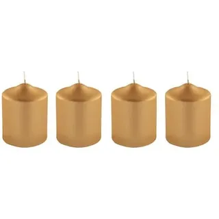 FINK 4 Stumpenkerzen CANDLE metallic Höhe 10cm, Ø 8cm