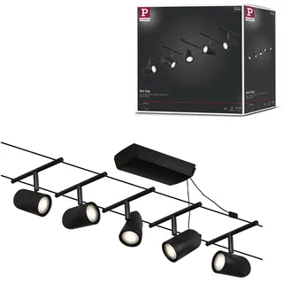 Paulmann 94469 CorDuo Seilsystem Cup Basisset GU5,3 max. 5x10W 230/12V Schwarz matt Chrom