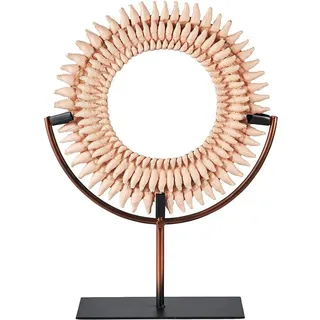MichaelNoll Skulptur Muschel Dekofigur Polyresin Rosa Boho - Maritime Deko - 28,5x10x38 cm