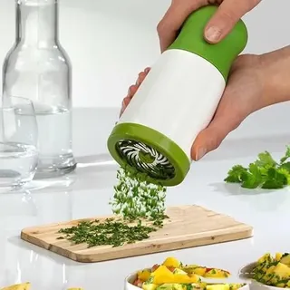 FIYSON Stainless Steel Cheese Grater, Drehbar Kräuterschneider, parmesanreibe, parmesanreibe mit behälter und 2 austauschbaren scharfen Klingen, Abnehmbar parmesanmühle (Grün)