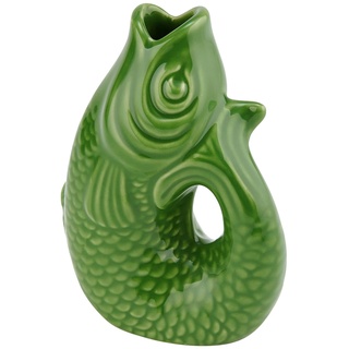 Gift Company Vase Monsieur Carafon XS, Dekovase in Fisch-Form, Steingut, Green Bay, 13 cm, 1087402008