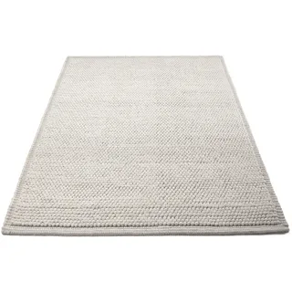 carpetfine Wollteppich CARPETFINE "Seebu Loop", weiß, B:40cm H:10mm L:60cm, Schurwolle, Teppiche, reine Schurwolle, Kurzflor, grobe Struktur