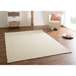 Steffensmeier Handwebteppich Gabun 100% Schurwolle mit Fusselstopp für Wohnzimmer, Natur, Größe 250x250 cm