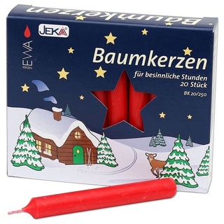 Ebersbacher Kerzenfabrik Bienenwachskerze 1 Päckchen - Baumkerzen - Ø 13 mm Länge 105 mm - 20 / 250 - Rot