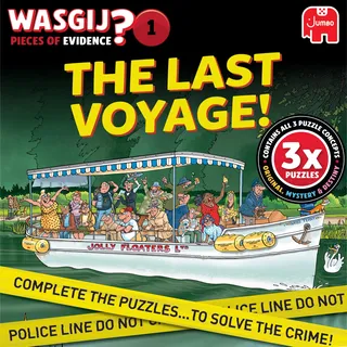 JUMBO Spiele Jumbo 1110100905 - Wasgij Pieces of Evidence 1, The Last Voyage! 3er-Comic-Puzzle-Set, 2x500/1x1000 Teile