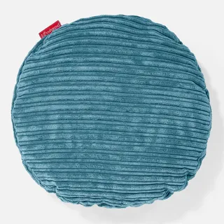 Lounge Pug Kissen Rund 50cm Cord Türkis Zierkissen Sofakissen Dekokissen