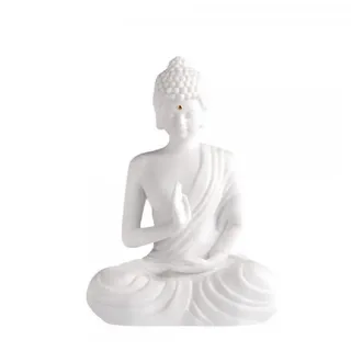 räder Buddha Figur sitzend 15 cm Weiß