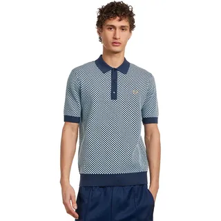 Chequerboard Knitted Shirt Herren DARK AIRFORCE M