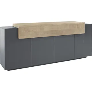 Sideboard INOSIGN "Coro" Sideboards Gr. B/H/T: 200 cm x 85,6 cm x 45 cm, grau (anthrazit matt, oak) Sideboards Breite ca. 200 cm