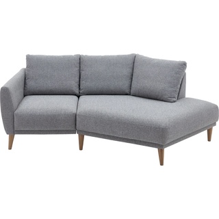2,5-Sitzer ATLANTIC HOME COLLECTION "Elvis" Sofas Gr. H/T: 80 cm x 127 cm, Armlehne links-Ottomane rechts, offenes Ende rechts, grau (saltnpepper) 2-Sitzer Sofas Polsterecke mit offenem Ende im skandinavischen Stil, Massivholzfüße