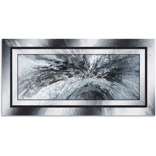 Wandbild ARTLAND "Schwarz - weiß abstrakt 1" Bilder Gr. B/H: 150 cm x 75 cm, Alu-Dibond-Druck Muster, 1 St., schwarz Kunstdrucke als Alubild, Outdoorbild, Leinwandbild, Poster in verschied. Größen