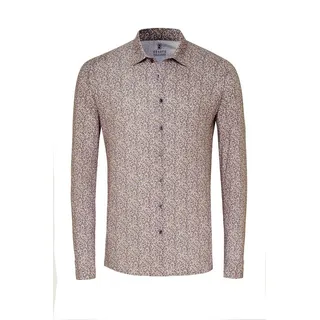 DESOTO Langarmhemd Slim-Fit Jerseyhemd mit Print beige XXL