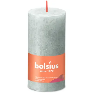 Bolsius Rustik Stumpenkerzen 100/50 mm - Jade Grün (1 Stück)