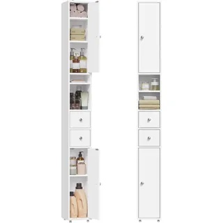 EUGAD Badezimmerschrank 20 x 20 x 180 cm Weiß