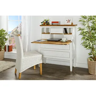 Sekretär MEXICO Weiß / Honig, Landhausstil aus Mexiko, Pinie Massivholz, Shabby Chic