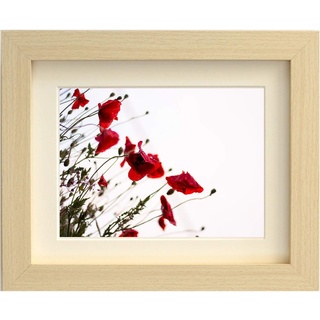 Tailored Frames-Maple quadratisch Design Bilderrahmen Größe 40,6 x 30,5 cm für A4 mit Antik weißem Passepartout, zum Aufhängen.