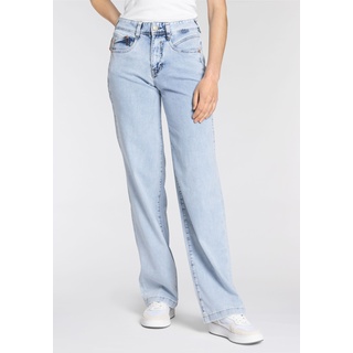 Straight-Jeans HERRLICHER "Gila Sailor Long Light Denim" Gr. 32, Länge 34, blau (paradieso) Damen Jeans Gerade