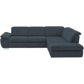 Beldomo Speed Ecksofa, Dunkelblau, Textil, 3-Sitzer, Ottomane rechts, L-Form, 318x260 cm, Goldenes M, Typenauswahl, Bettkasten erhältlich, Stoffauswahl, Bettfunktion Hocker Rücken echt, Wohnzimmer, Sofas & Couches, Wohnlandschaften, Ecksofas