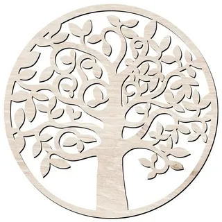 Namofactur LED Wandleuchte Baum - Dekoobjekt aus Holz mit Baum-Motiv - Wand Deko Lampe, Mit Sternabdeckung, LED fest integriert, Warmweiß, Wanddekoobjekt Wohnzimmer Leuchte batteriebetrieben grau