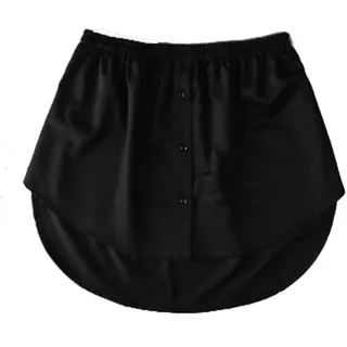 Yurosiay Damen Hemdverlängerung Einfarbige Bluse Rock Verlängerung Mit Knöpfen Einstellbare Shirt Extender Layering Fake Top Mini Unterrock Saum Röckchen Mit Elastisch Taillenband Weiße S