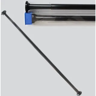 Ekershop Duschvorhangstange ALU SCHWARZ Duschstange 70 - 120 cm Teleskopstange Klemmstange, Ø 20 mm, ausziehbar, kürzbar, geklemmt, Aluminium, für Duschvorhang ohne Duschvorhangringe, Antirutsch Pet, ohne Bohren schwarz
