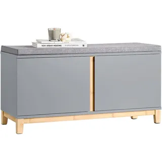 SoBuy Schuhbank 90 x 46 x 34 cm hellgrau / grau