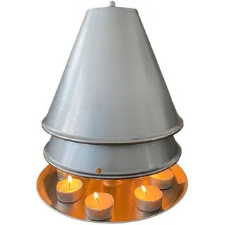 NSXIN Teelichtofen Kerzenofen Teelichtheizer Metall Teelichtheizung Groß Teelicht Ofen Raumheizung Kerzenheizung, Heiztisch Kaminwärmer Für Heim Schlafzimmer Dekor (ohne Kerze) (01/Aluminium)