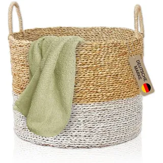 Lycce Wäschebox AUFBEWAHRUNGSKORB Flechtkorb RUND in Gr.3 Seegras Ø 46 cm x 35 cm
