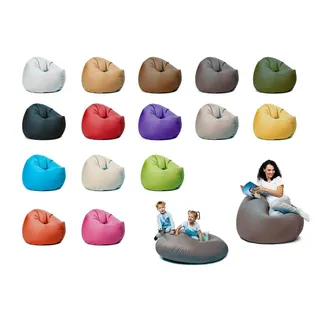 sunnypillow XXXL Sitzsack mit Styropor Füllung 145 cm Durchmesser 2-in-1 Funktionen zum Sitzen und Liegen Outdoor & Indoor für Kinder & Erwachsen... - Grau