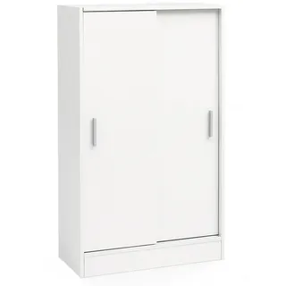 Wohnling Sideboard WL5.817 (Aktenschrank Holz 60 x 107,5 x 28,5 cm Weiß Modern), Mehrzweckschrank Flur, Kleiner Kommodenschrank weiß