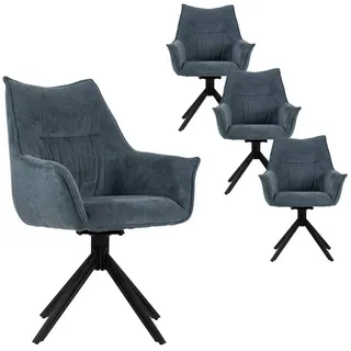 Mr. Deko Esszimmerstuhl Ginosa gepolstert blau 4er Set