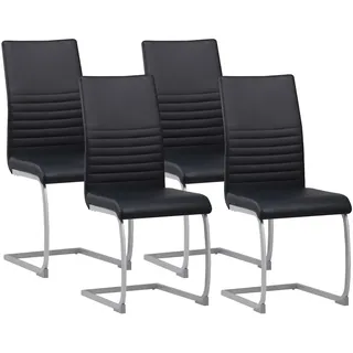 Albatros Freischwinger MURANO Kunstleder schwarz 4er Set