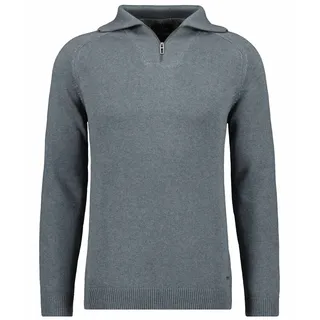 Troyer RAGMAN, Herren, Gr. 56, grau (grau, melange), Strick, 100% Baumwolle, hoch geschlossener Ausschnitt, Pullover Troyer