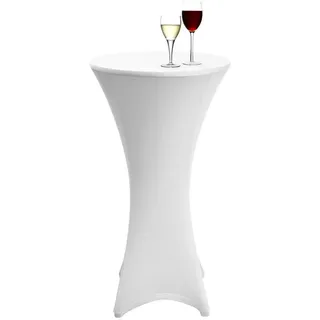 Beautissu Stehtischhusse Stella Weiß Ø 60-65 cm