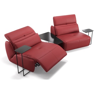 Leder Couch MODICA mit Sitzverstellung Kinosofa Heimkino - rot