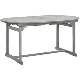 vidaXL Garten-Esstisch (160-240)x100x75 cm Massivholz Akazie Grau