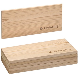 Navaris Grillplatte 6x Zedernholz Grillbretter zum Grillen - 30 x 15cm - Set (1-St) beige