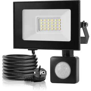 20W LED Strahler mit Bewegungsmelder Außen,3000K Warmweißes Scheinwerfer mit Stecker & 145cm Kabel,2000LM Superhell LED Außenstrahler,IP66 Wasserdicht Aussenstrahler,Fluter für Garten Hof Garage