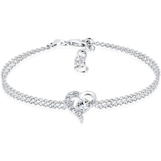 Elli Armband Damen Herz Symbol Liebe mit Kristallen in 925 Sterling Silber